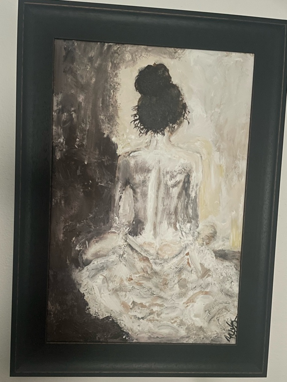 "Seated Ballerina (Back Study)" - Original Acrylic on Canvas